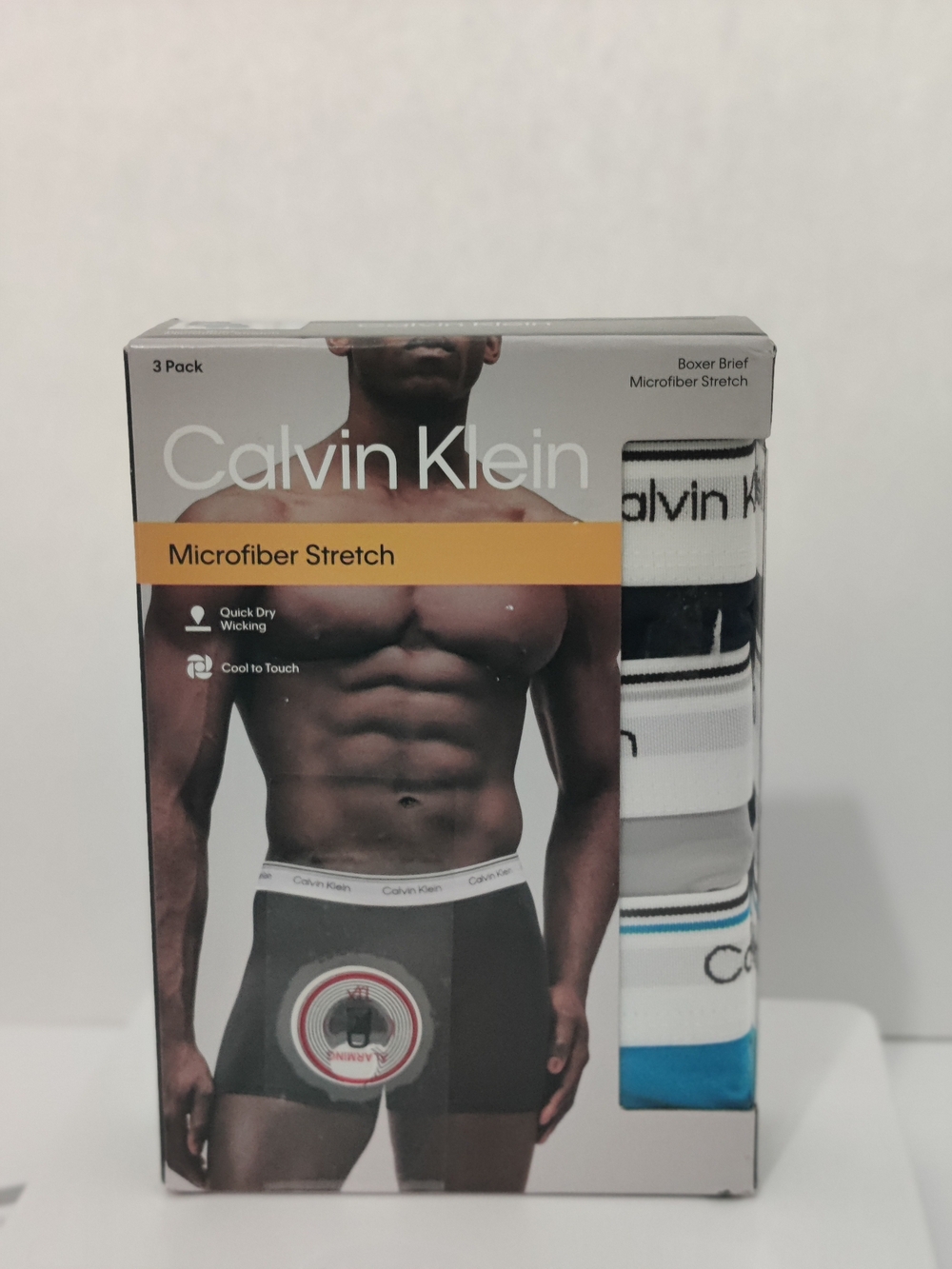 Calvin Klein Mens Microfiber Stretch Boxer Briefs Quick Dry 3-Pack Size Small